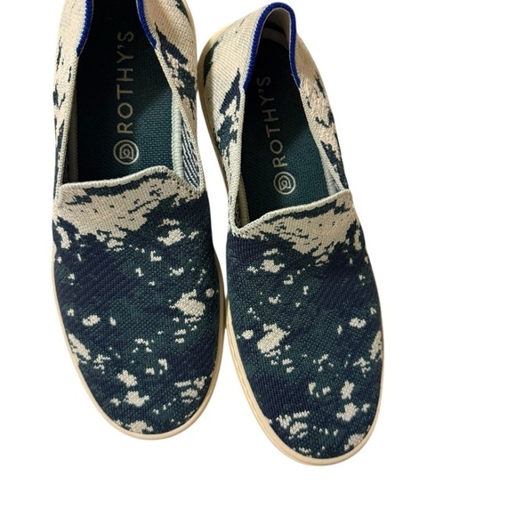 Rothy\'s Blue and White Artistic Loafers Rothys Sea Green Shibori Sneakers Shoes main image 5